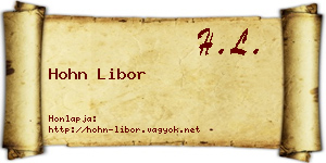 Hohn Libor névjegykártya